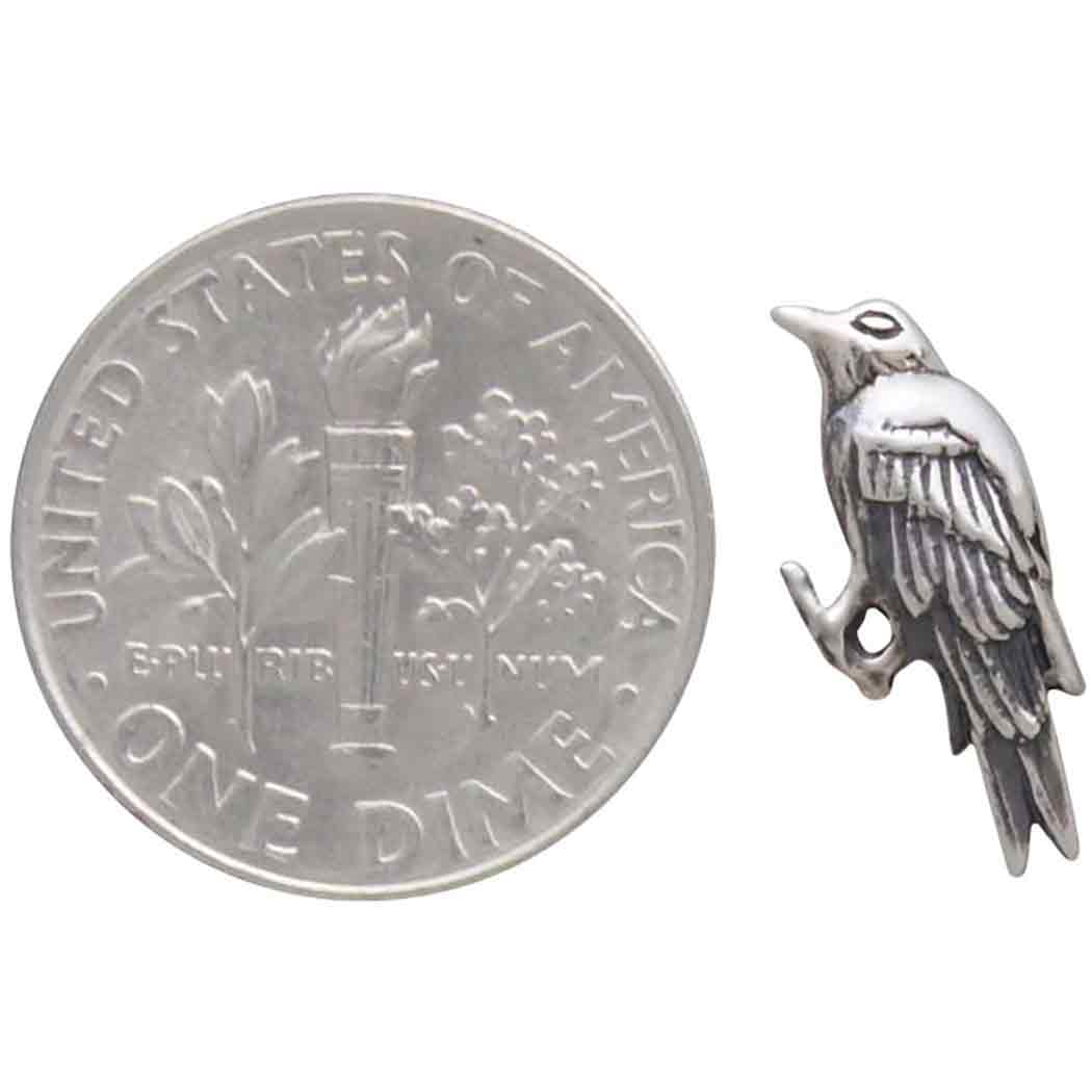 Sterling Silver Raven Post Earrings