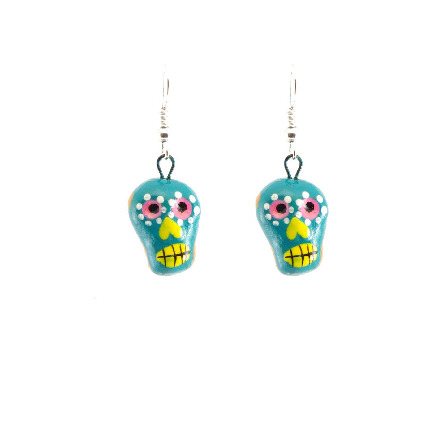 Skeleton Sugar Skull Ceramic Earrings