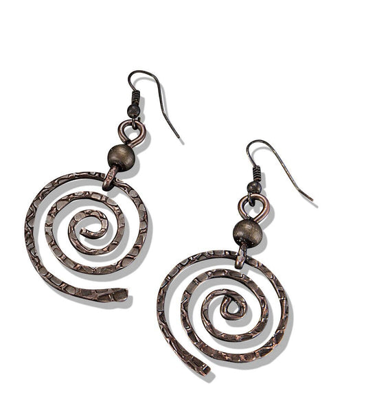 Banjara Hammered Spiral Earrings