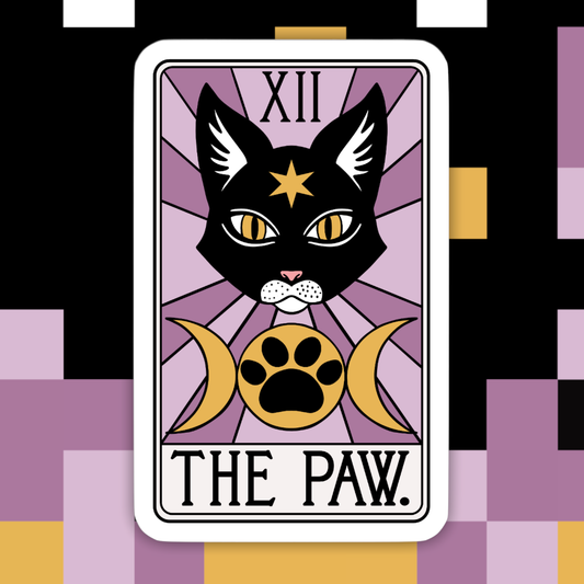 The Paw Black Cat Tarot Card Sticker