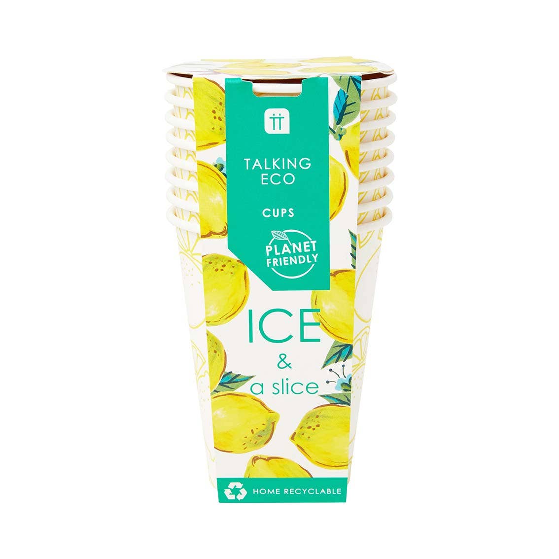 Recyclable Lemon Paper Cups - 8 Pack