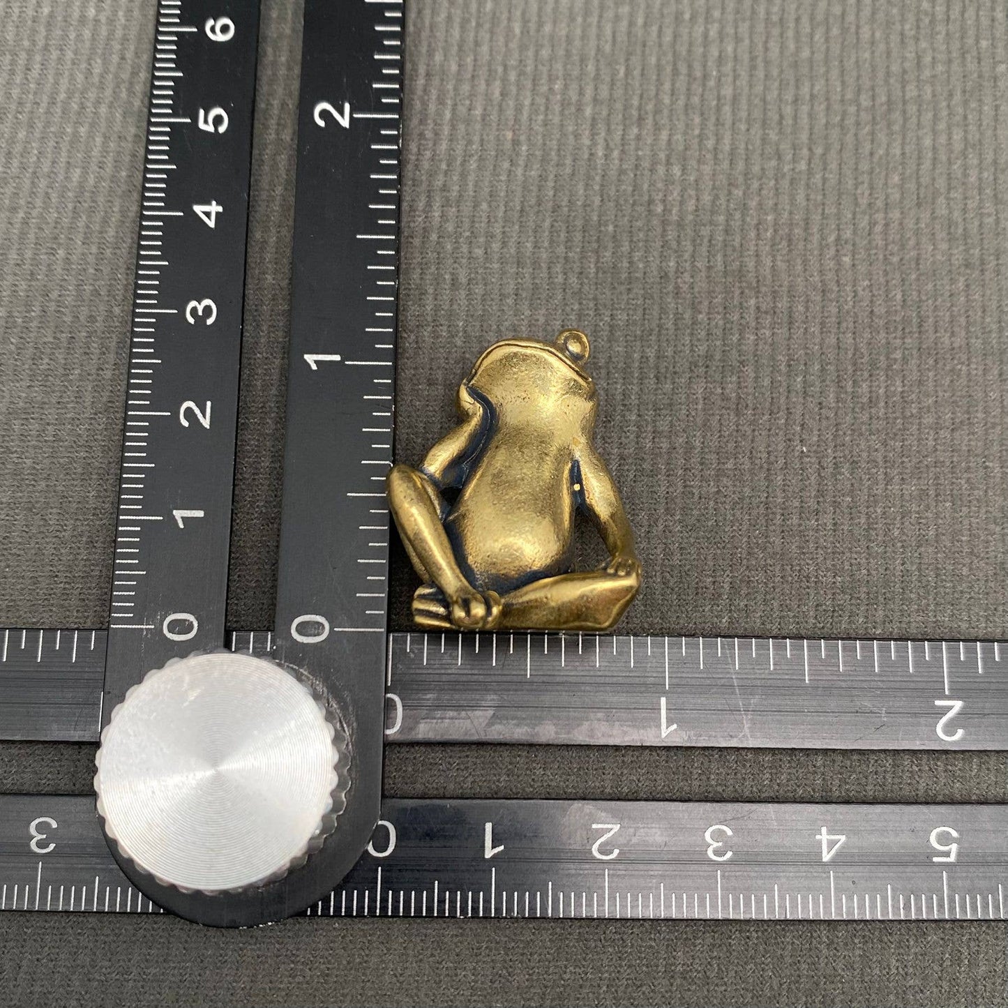Brass Sitting Frog Figurine