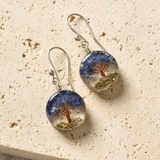 Life Tree Drop Earrings