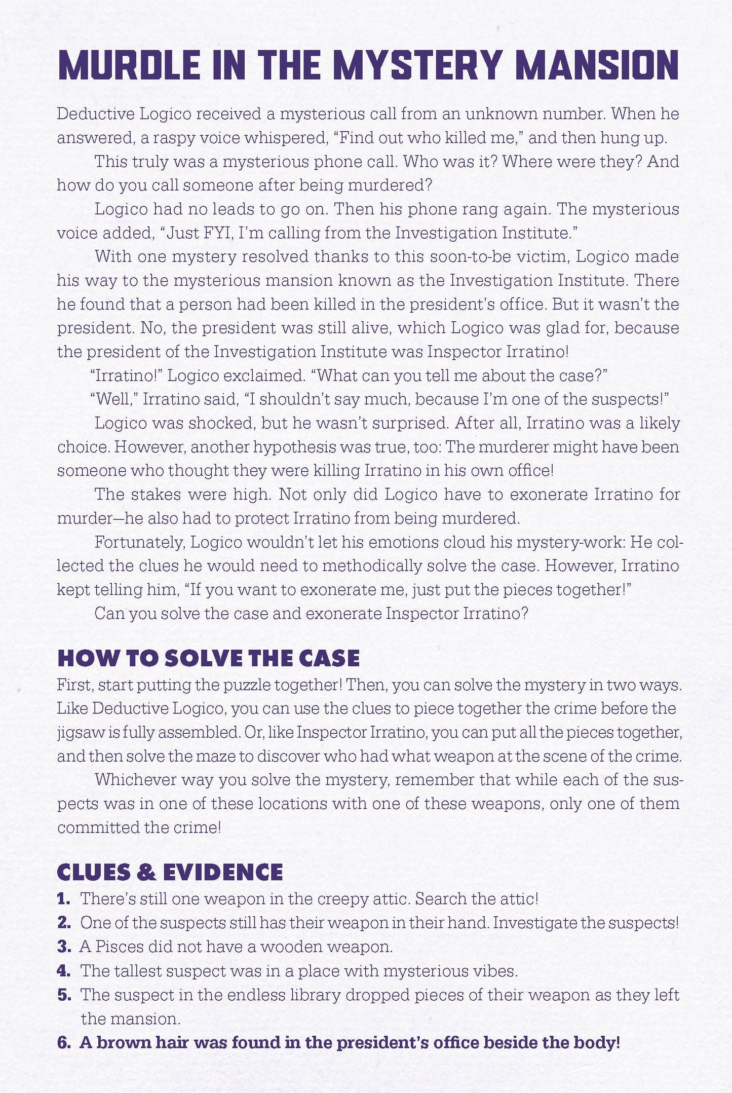 Murdle in the Mystery Mansion 500-Piece Jigsaw Puzzle