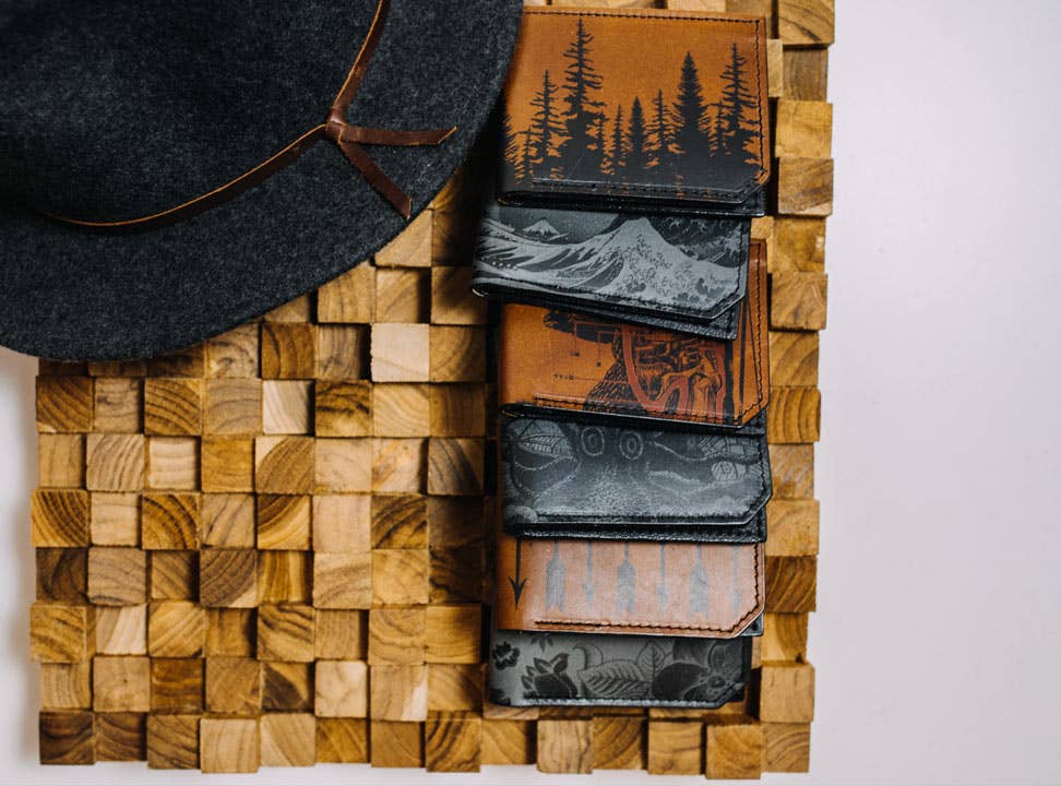 Bear Printmaker Leather Wallet