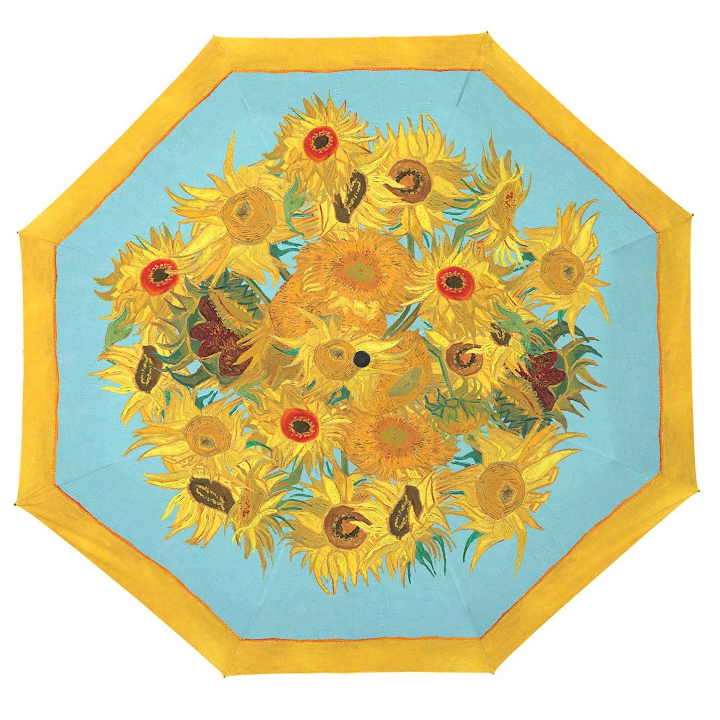 RainCaper van Gogh Sunflowers Folding Travel Umbrella