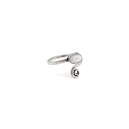 Silver Oval With Moonstone Ring