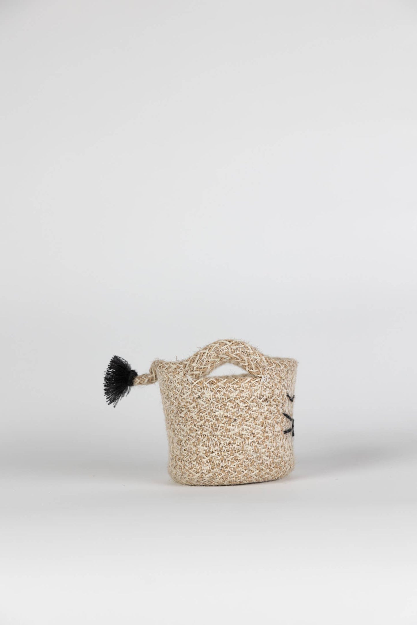 Cat Face Jute Basket - Mini