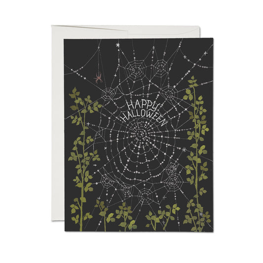 Delicate Spider Web Halloween greeting card