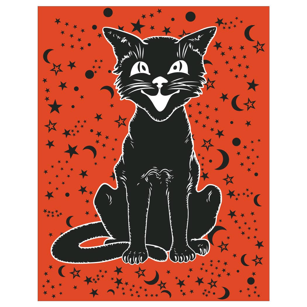 Vintage Halloween Cat Magnet