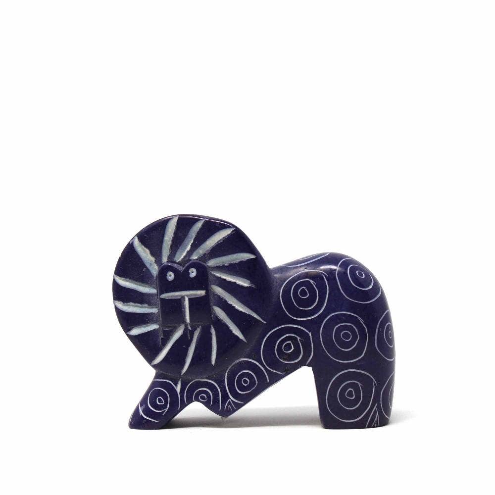 Soapstone Dark Blue Lion