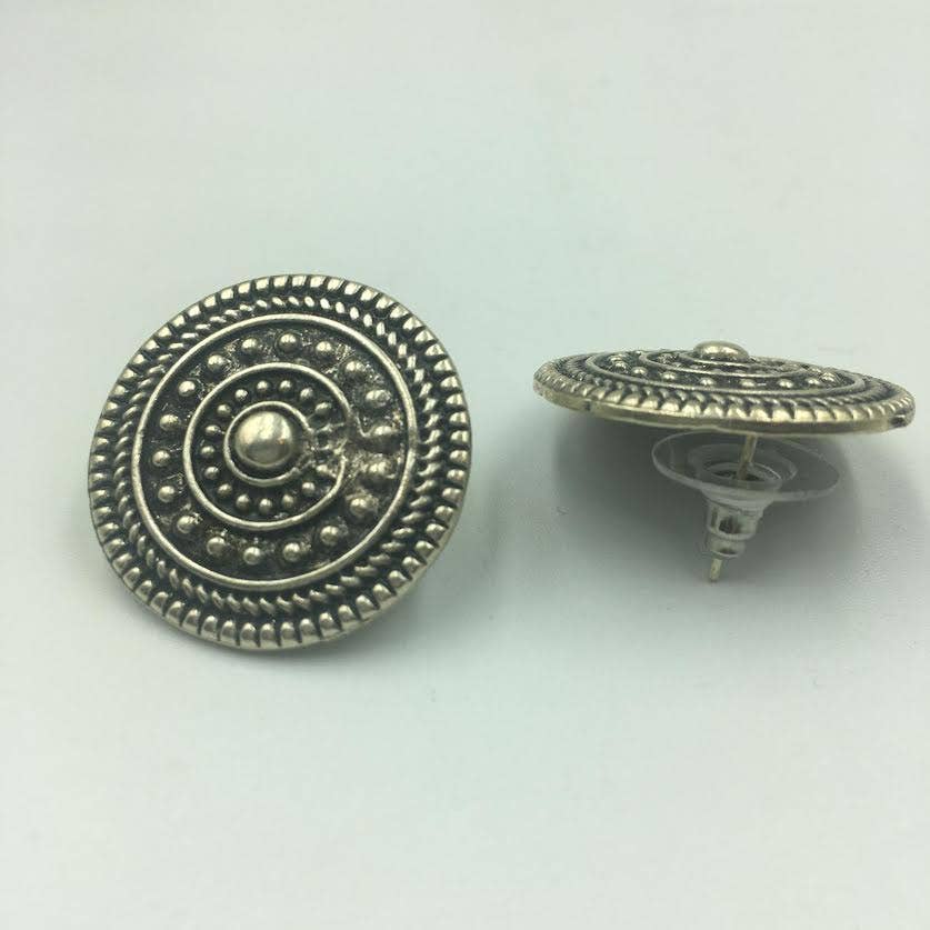 Embossed Medallion Earrings