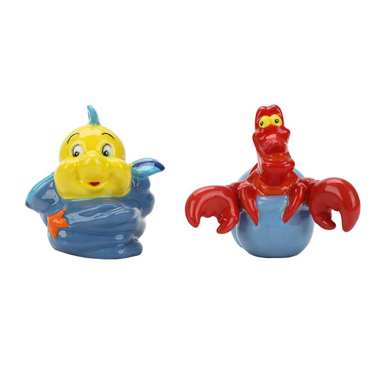 The Little Mermaid Flounder and Sebastian Sculpted Salt and Pepper Shaker Set