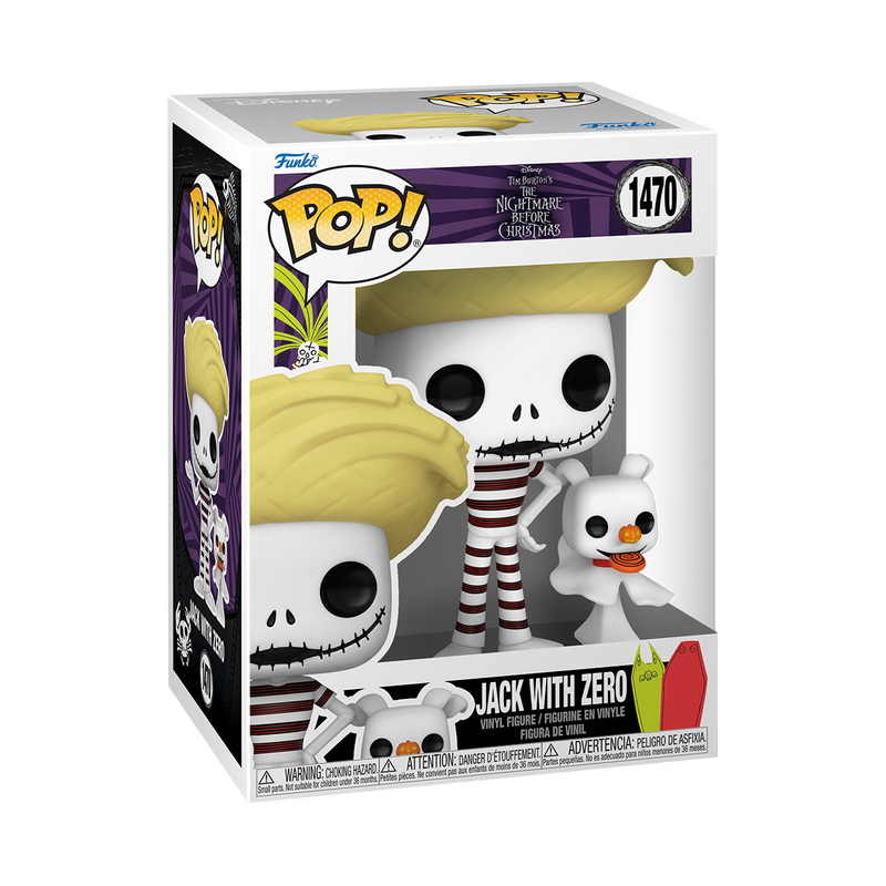 Funko Pop! Disney The Nightmare Before Christmas Jack Skellington with Zero Beach Vinyl Figure