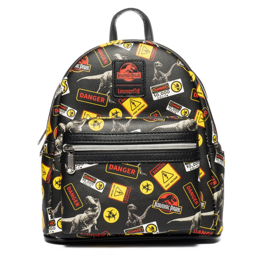 Jurassic Park Warning Signs Mini Backpack by LoungeFly