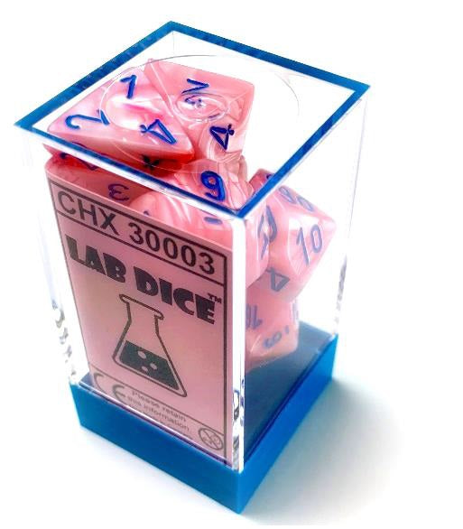 Lustrous Pink/blue 7-Die Set Lab Dice | Out of Print, OOP