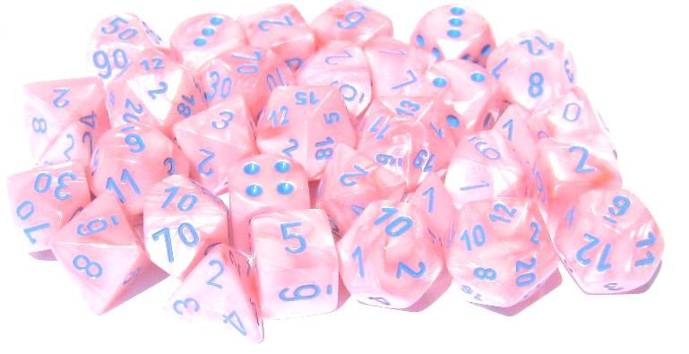 Lustrous Pink/blue 7-Die Set Lab Dice | Out of Print, OOP