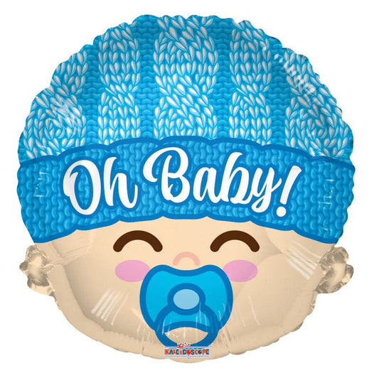 18" Baby Boy Head Shape Foil Balloon
