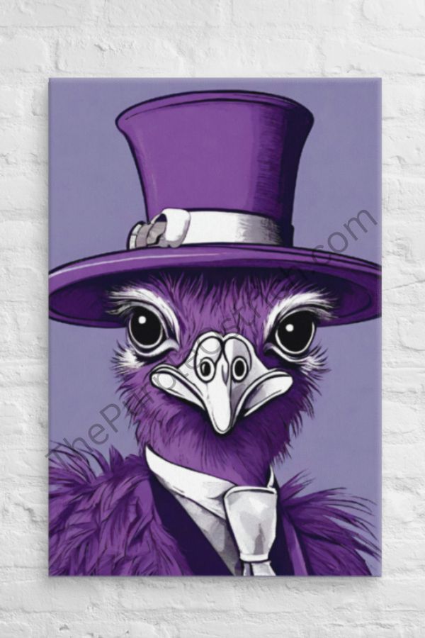 The Purplest of Ostriches - on Canvas