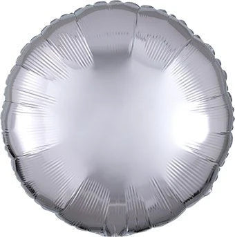 18" Metallic Silver Circle Foil Balloons