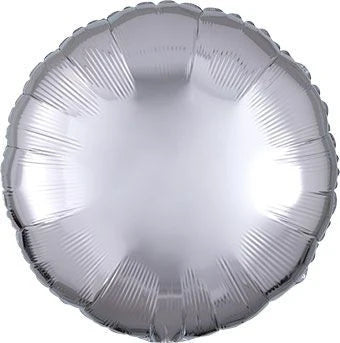 18" Metallic Silver Circle Foil Balloons