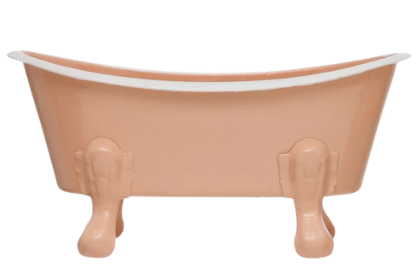 miniature bathtub model, beige, on a white background.