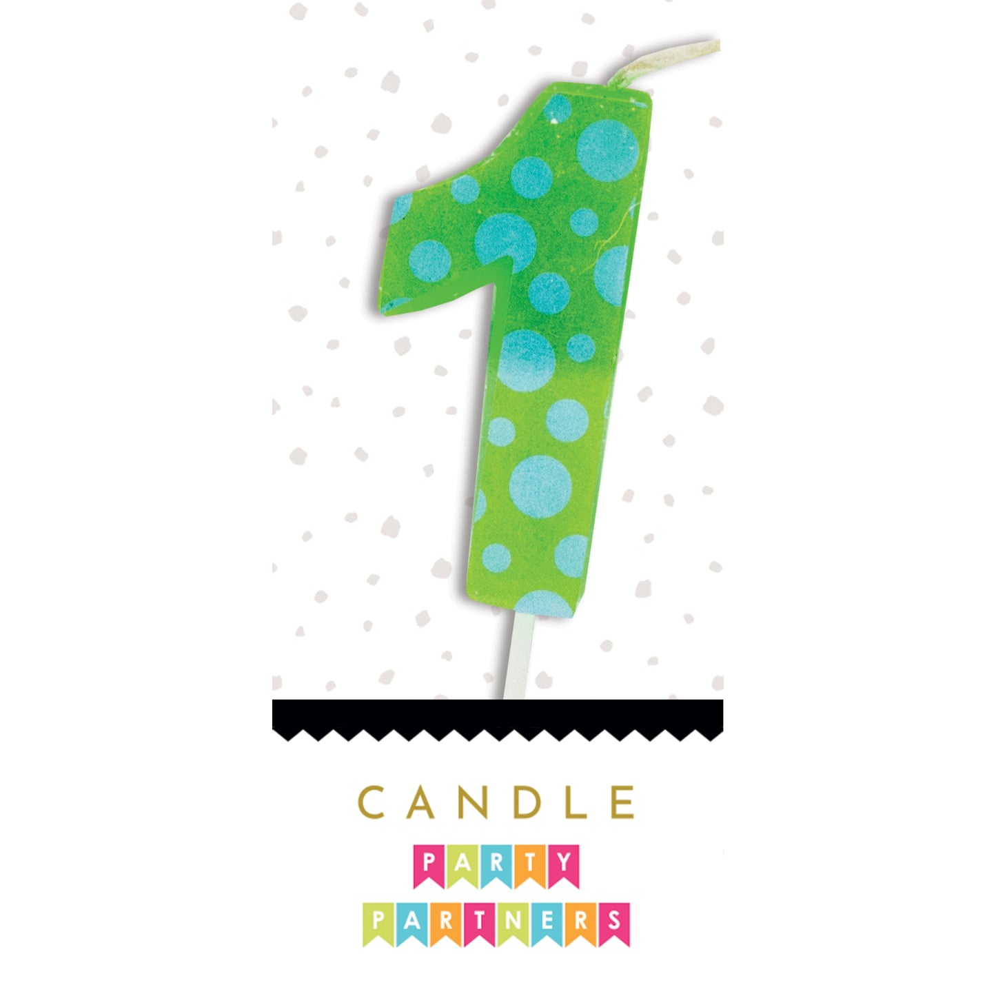 Number 1 Colorful Decal Candle