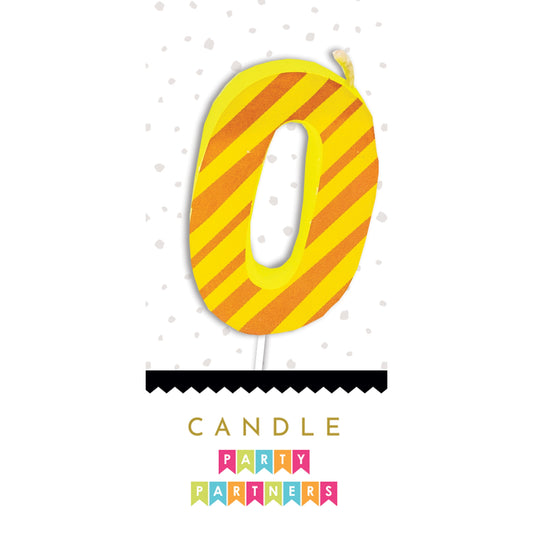 Number 0 Colorful Decal Candle