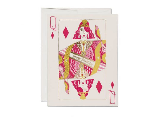 Queen of Diamonds birthday greeting card