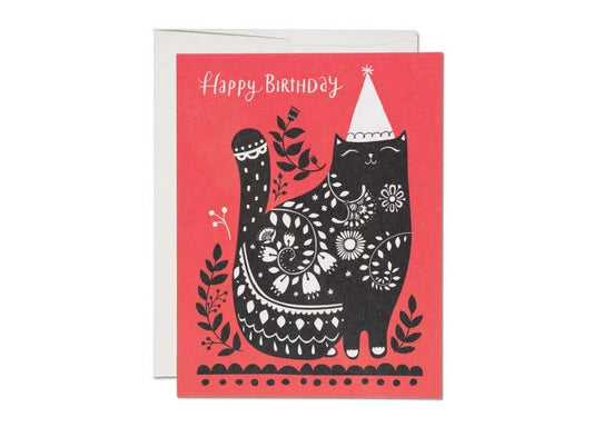 Black Cat Birthday greeting card