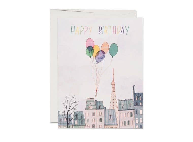 Paris Balloons birthday greeting card