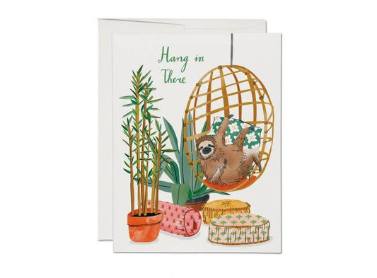 Chair Sloth encouragement greeting card