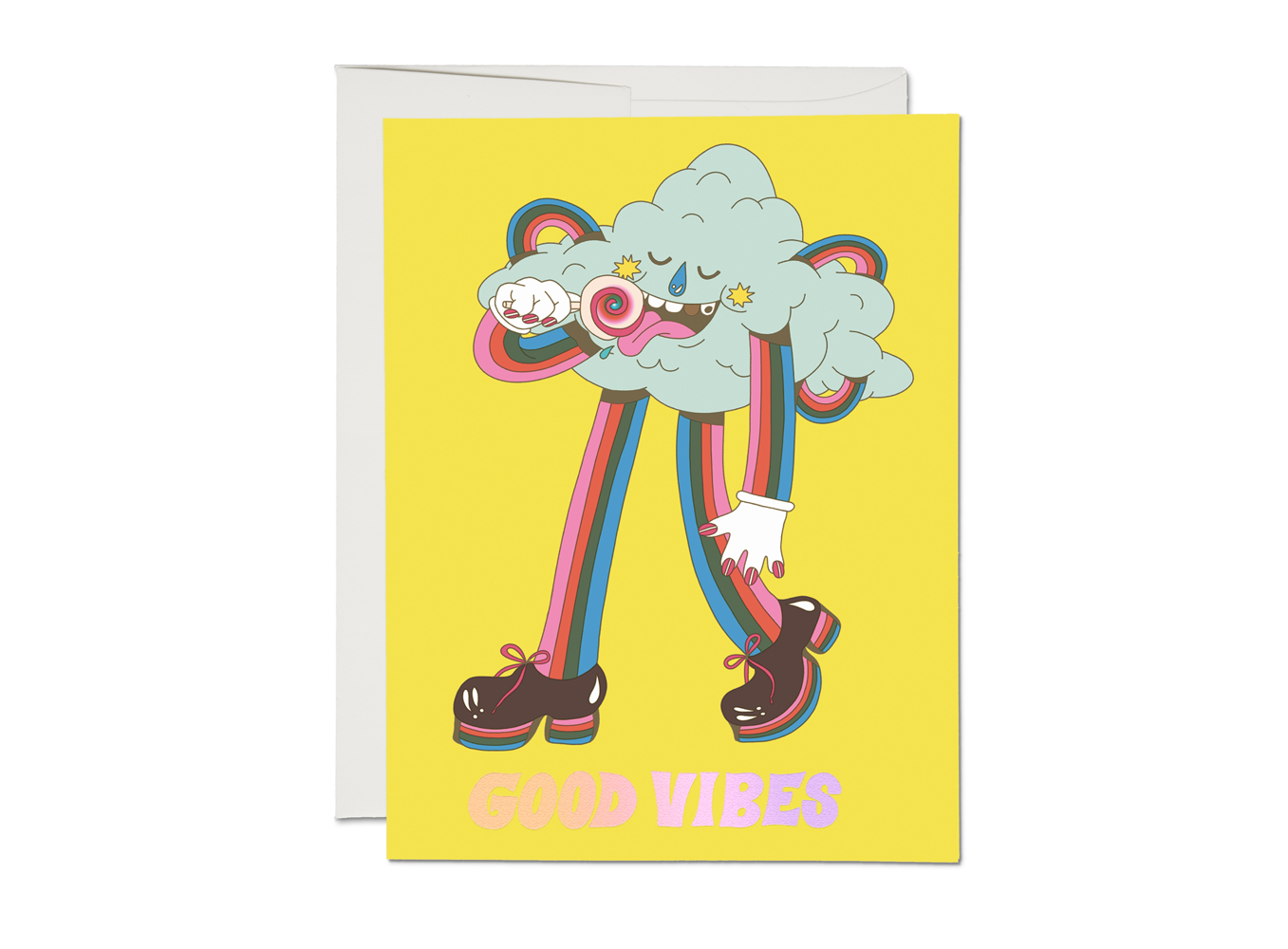 Cloud Dude Vibes encouragement greeting card: Singles