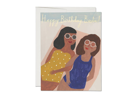 Besties birthday greeting card