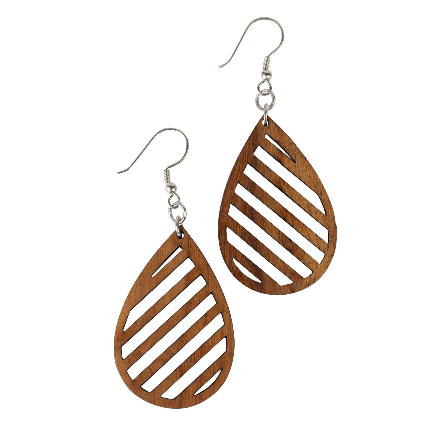 Lakadee Wooden Teardrop Earrings