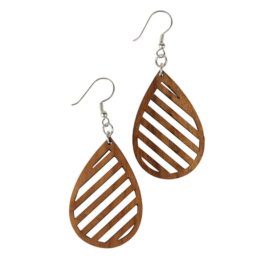 Lakadee Wooden Teardrop Earrings