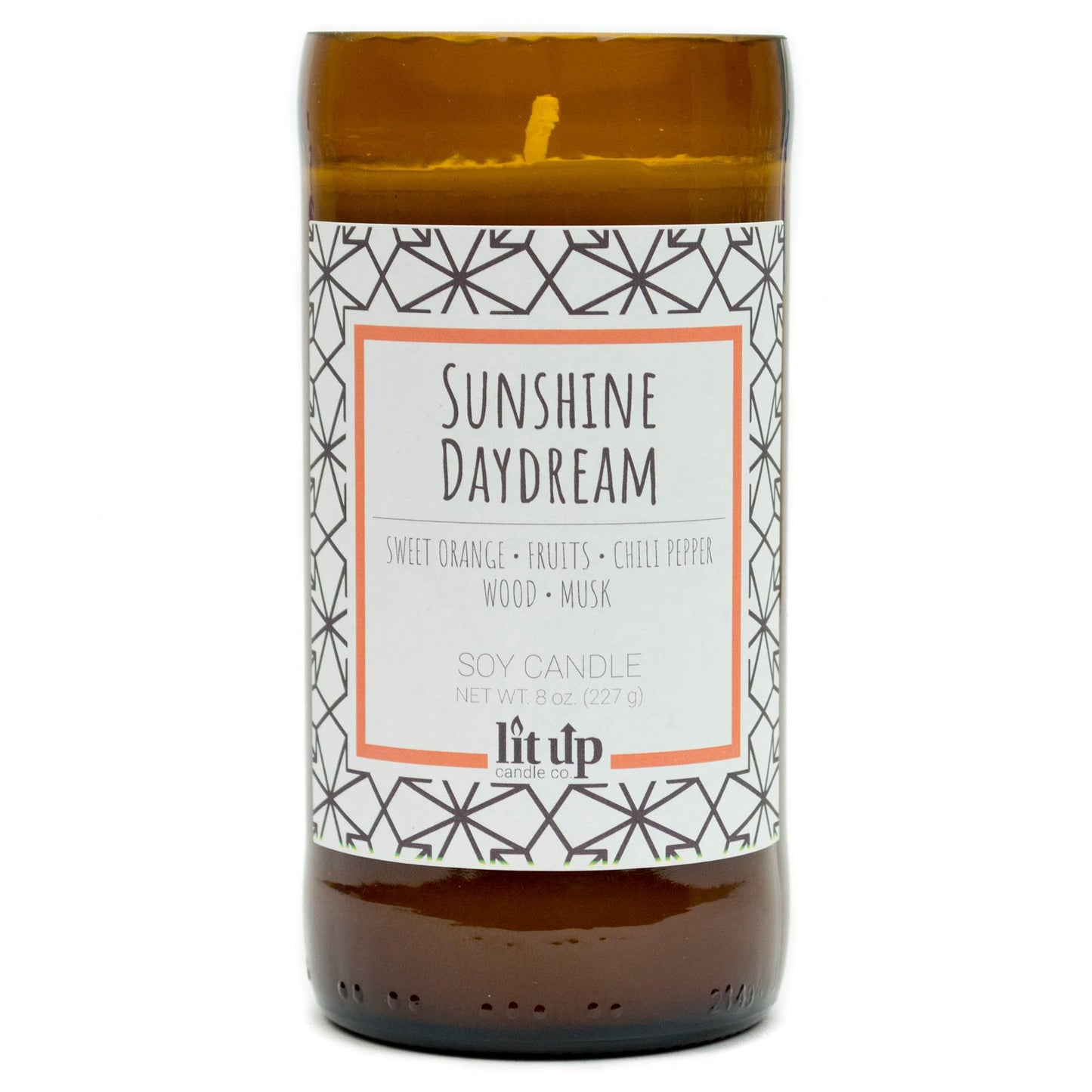 Sunshine Daydream scented 8 oz. soy candles in beer bottles