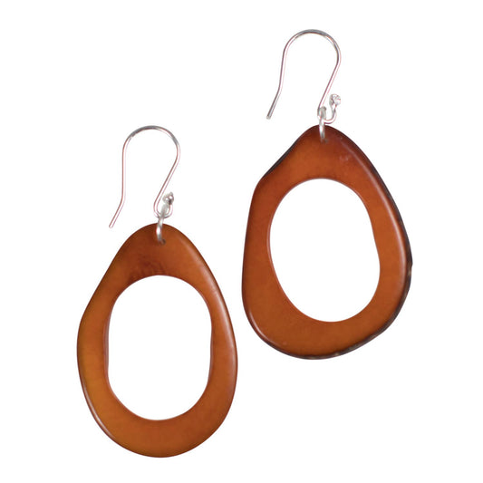Burnt Orange Open Mind Tagua Earrings