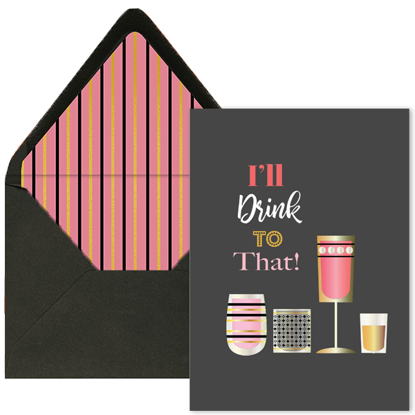 I'll Drink To That Vintage Cocktail Greeting Card