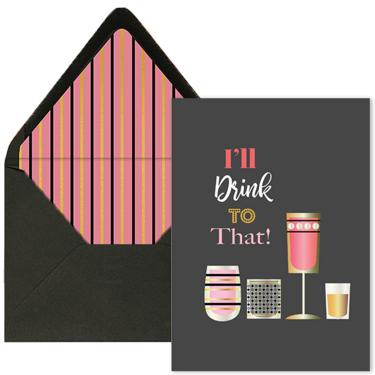 I'll Drink To That Vintage Cocktail Greeting Card