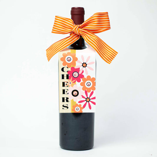 Flower Power Wine Tag