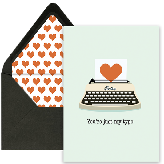 Just My Type Vintage Typewriter Love Greeting Card