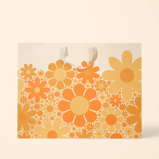 Retro Flower Gift Bag | Marigold: Large