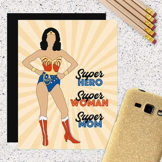 Wonder Woman Super Hero Super Mom Pop Icon Card