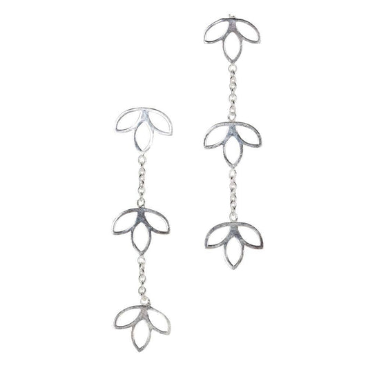 Lotus Trio Drop Earrings