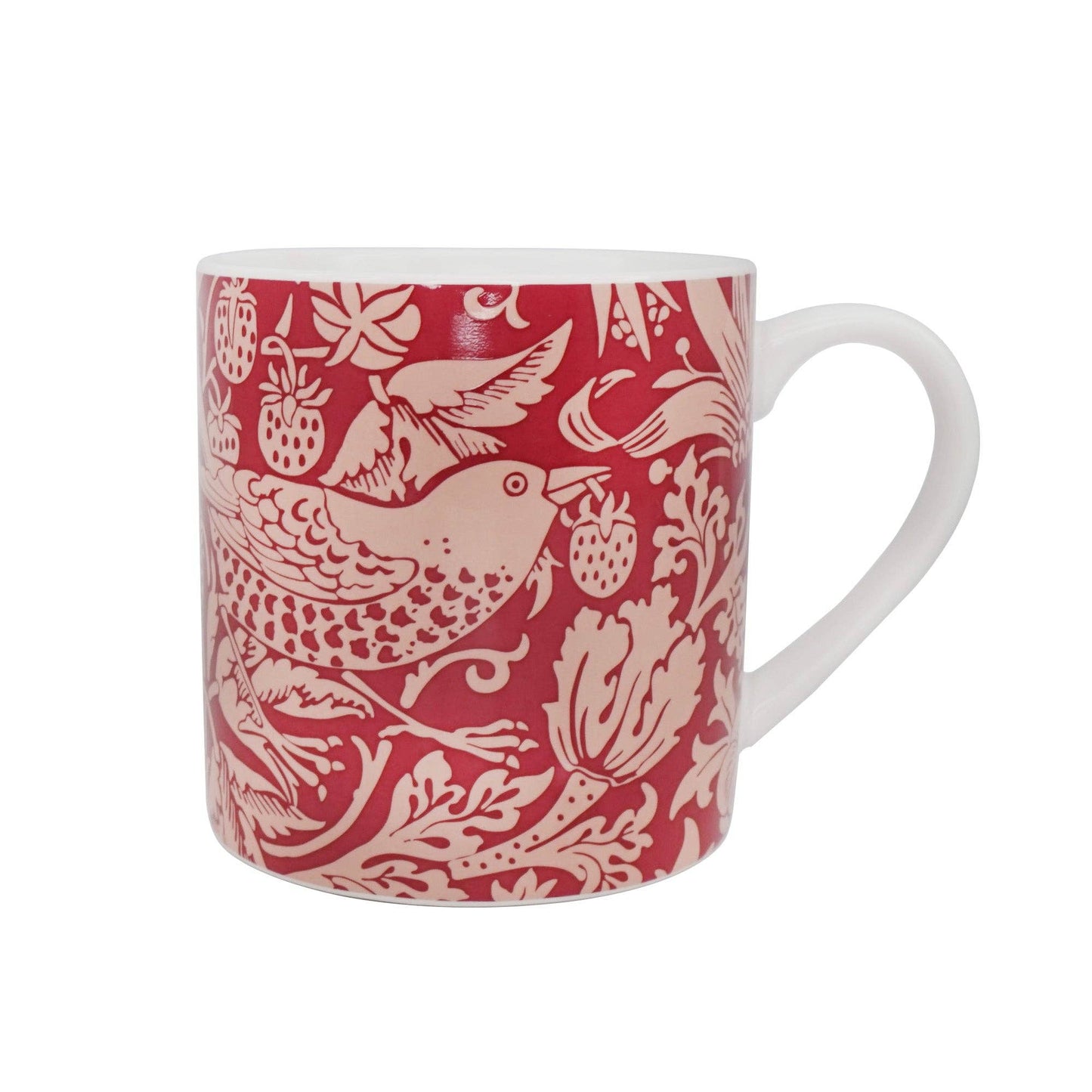 Ceramic Mug William Morris Strawberry Thief Red Pink