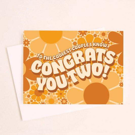 Congrats You Two! Retro Floral Card