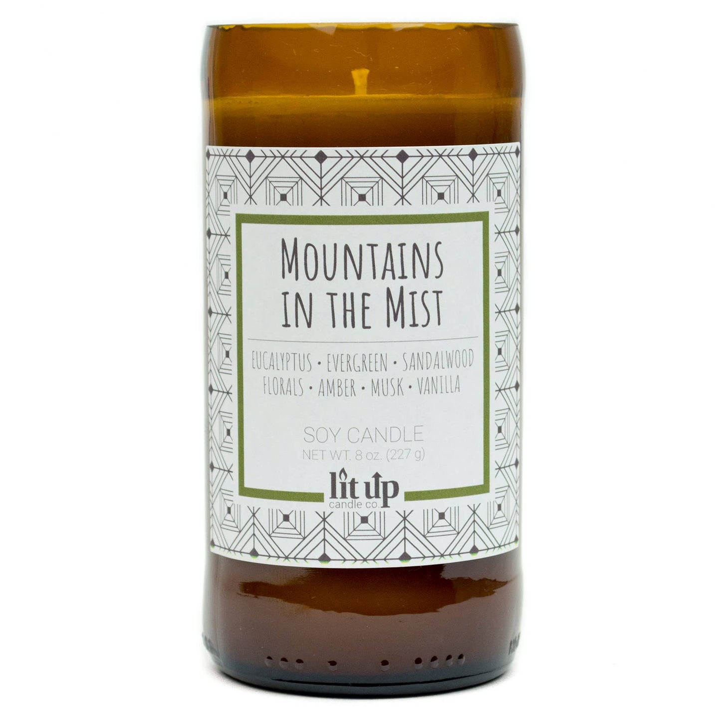 Mountains in the Mist 8 oz. soy candles in beer bottles