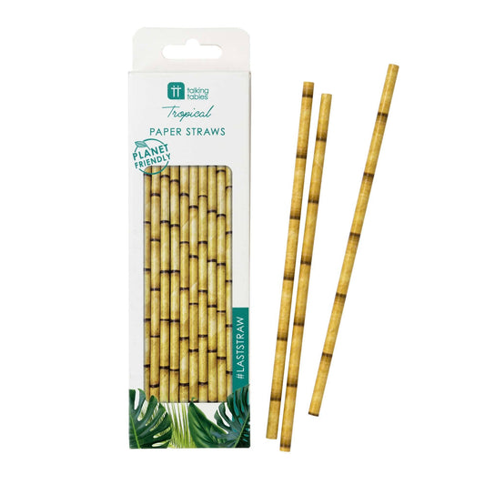 Tropical Bamboo Paper Straws - 30 Pack